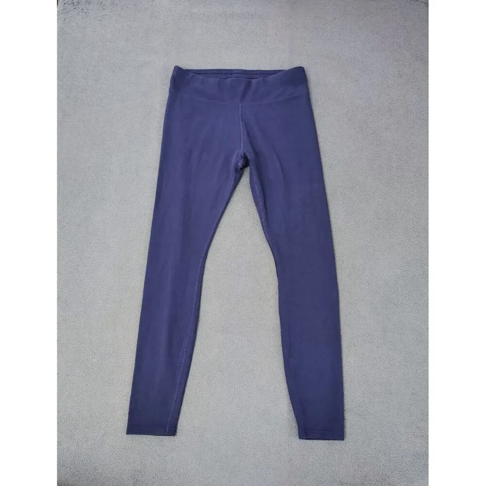 Pact Organic Cotton Leggings Women’s Size Large Blue Fitness Athleisure Running - Picture 1 of 5